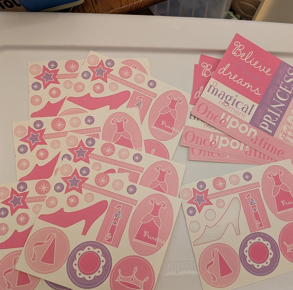 Princess-Themed Pink Sticker Set